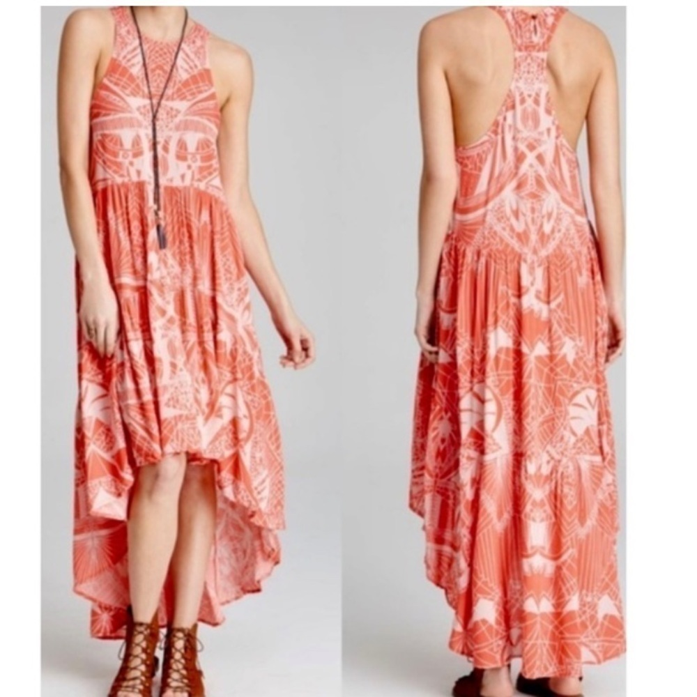 Free People | La Mar High Low Racer Back Dress Rayon Maxi Dress Size XS